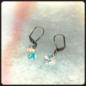 Swarovski clear crystal flower earrings